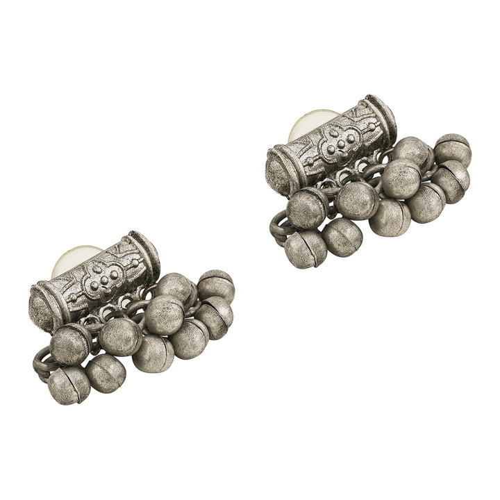 Teejh Granthi Silver Ghungroo Necklace Set