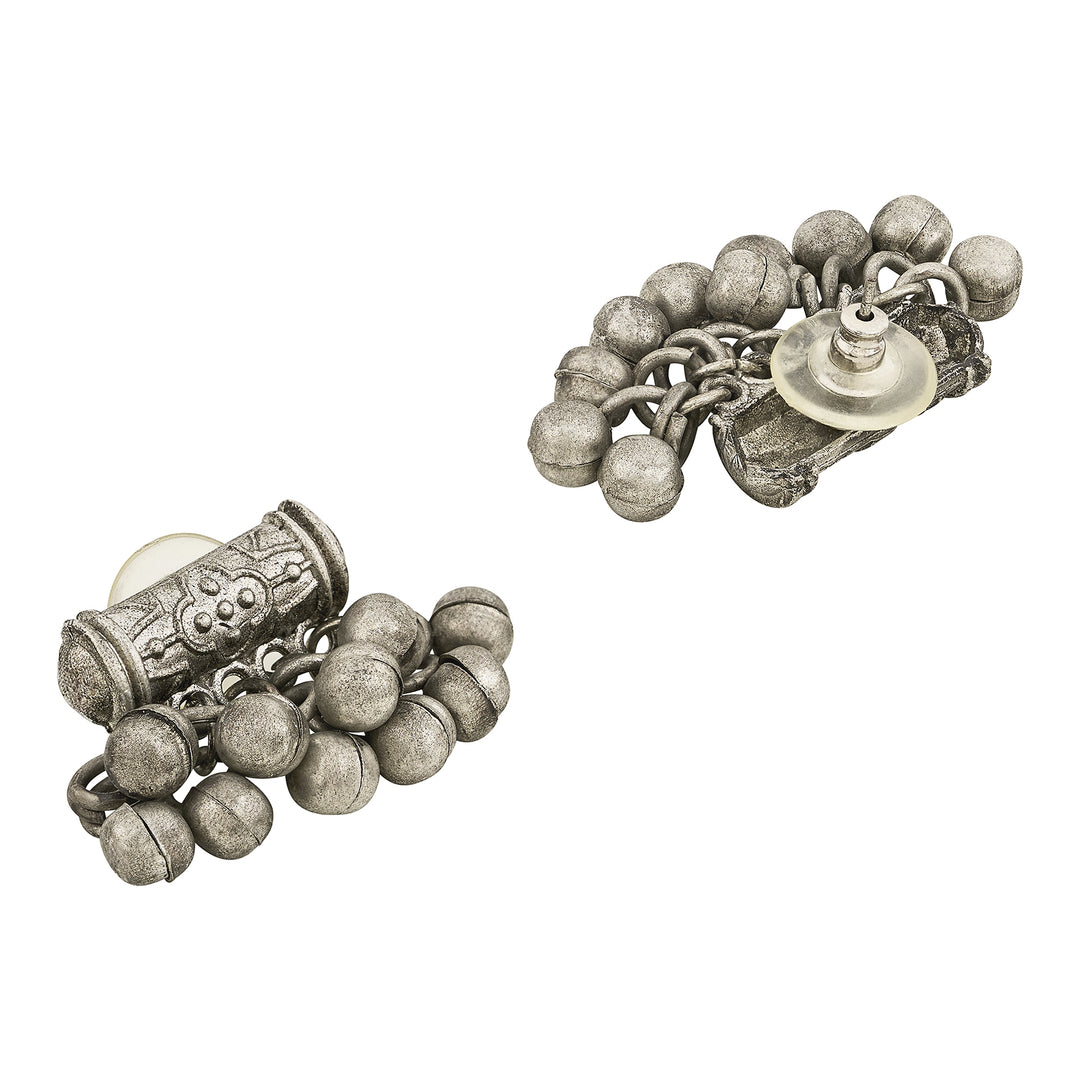 Teejh Granthi Silver Ghungroo Necklace Set