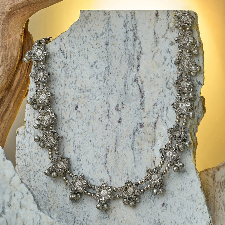 Teejh Chann Silver Ghungroo Necklace