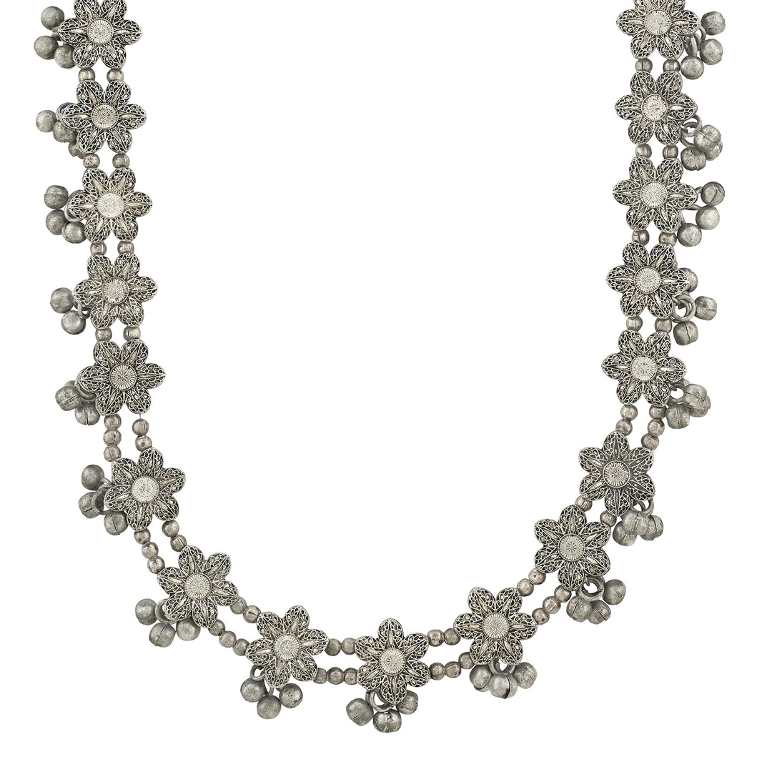 Teejh Chann Silver Ghungroo Necklace