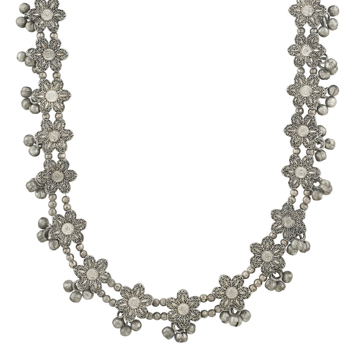 Teejh Chann Silver Ghungroo Necklace