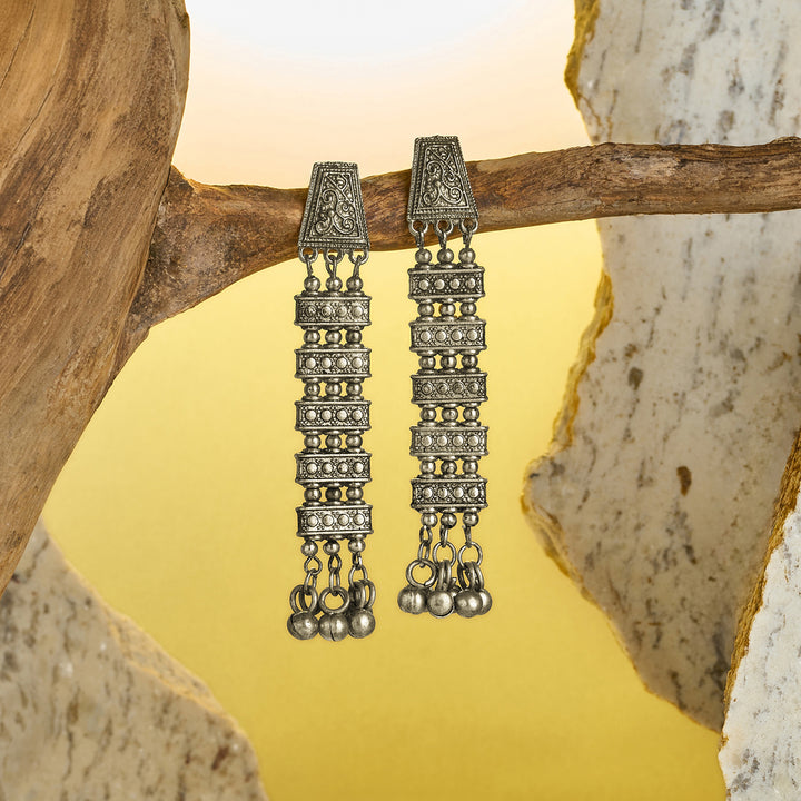 Teejh Rajsi Silver Ghungroo Earrings