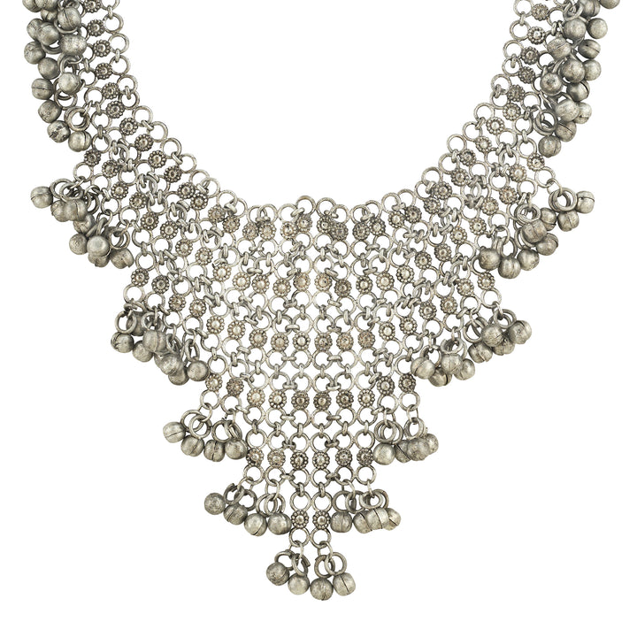 Teejh Sheh Silver Ghungroo Necklace