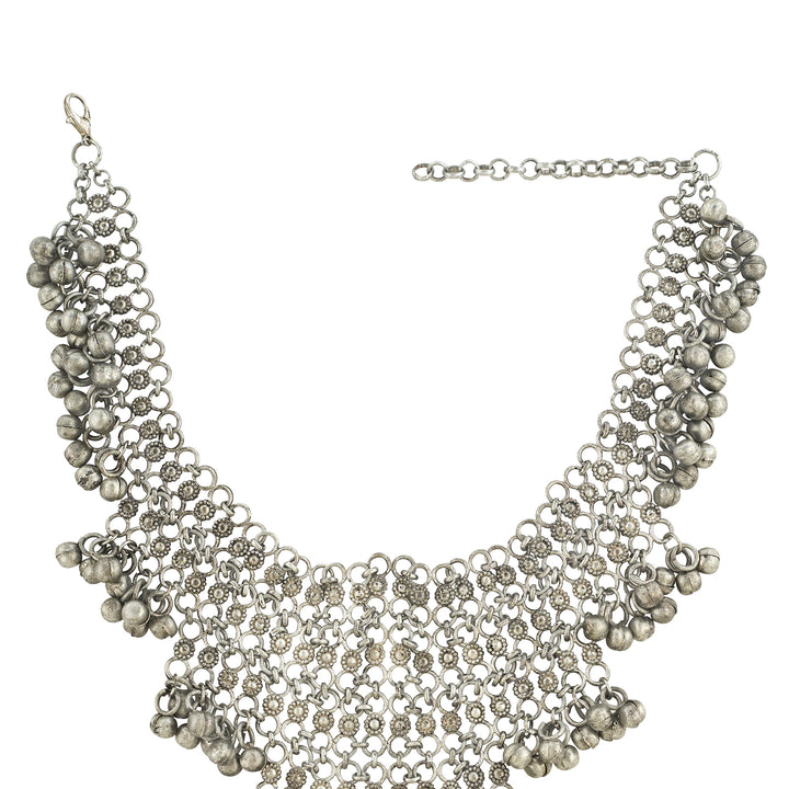 Teejh Sheh Silver Ghungroo Necklace