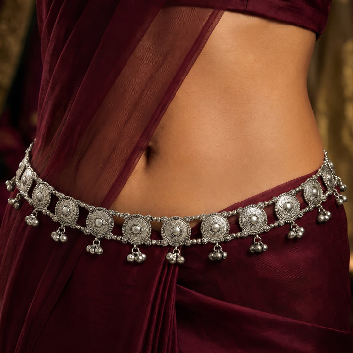 Teejh Heera Silver Ghungroo Kamarbandh