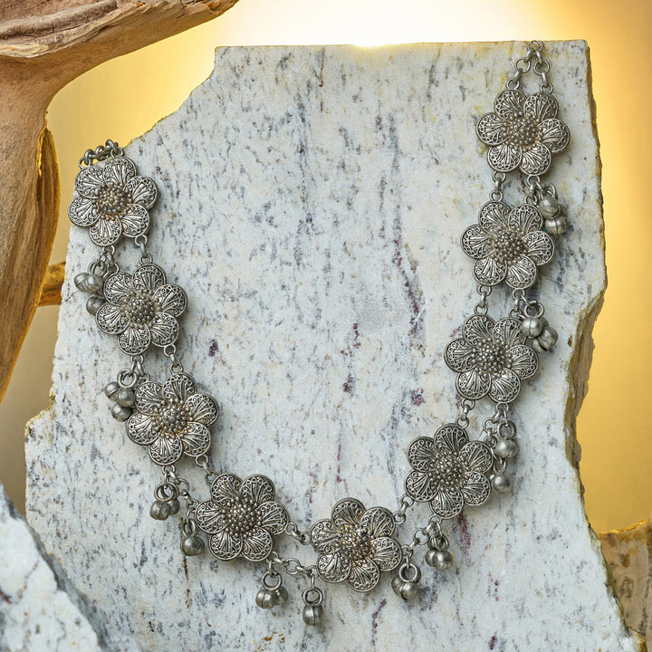 Teejh Essa Silver Ghungroo Necklace