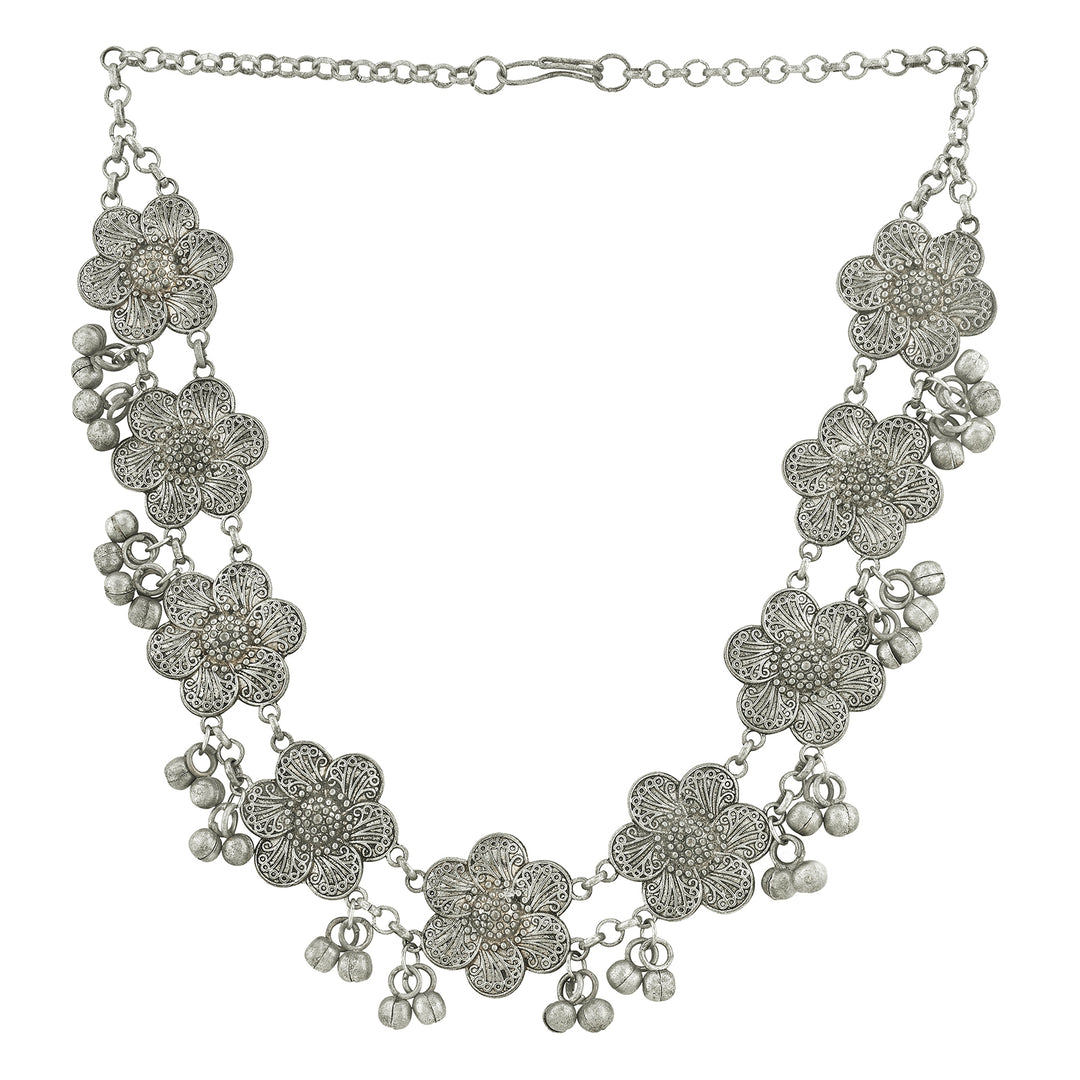 Teejh Essa Silver Ghungroo Necklace