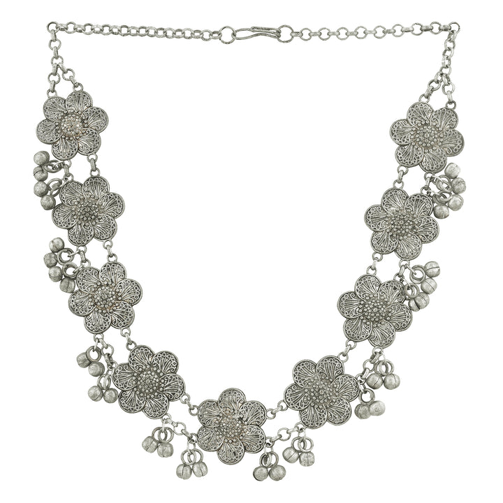 Teejh Essa Silver Ghungroo Necklace