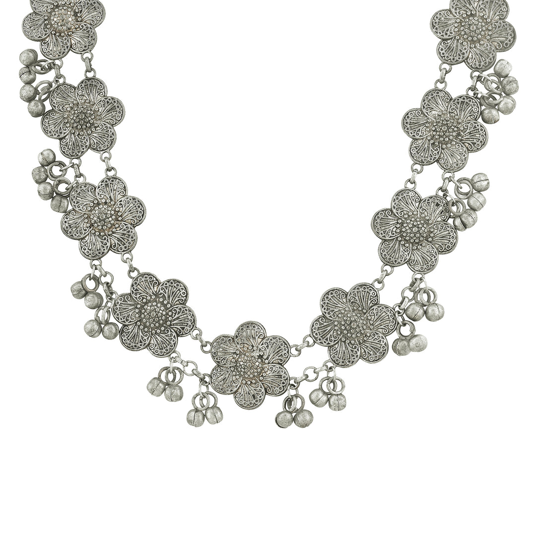 Teejh Essa Silver Ghungroo Necklace