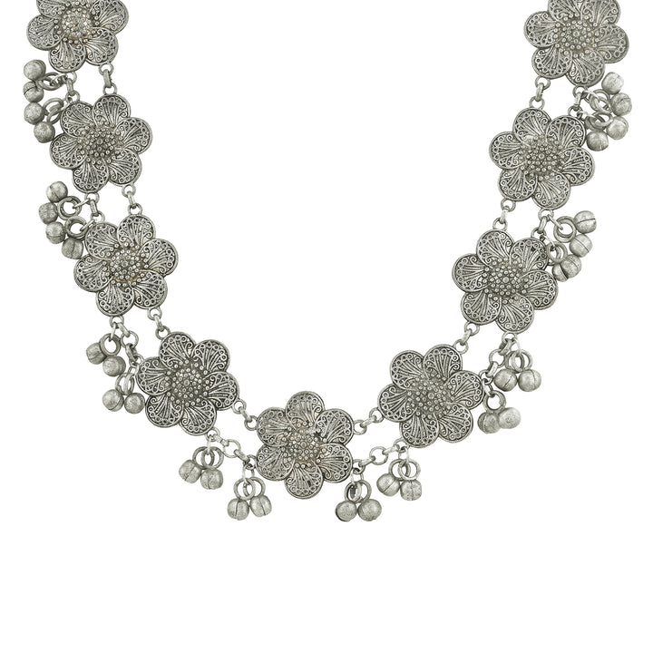 Teejh Essa Silver Ghungroo Necklace