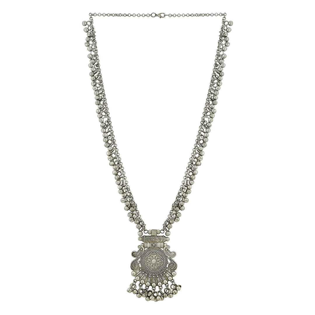 Teejh Pariya Silver Ghungroo Necklace