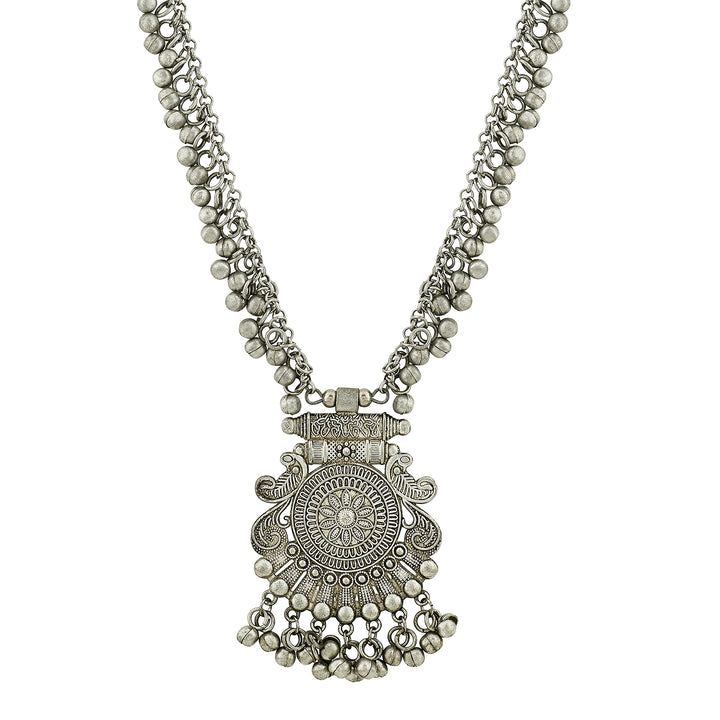 Teejh Pariya Silver Ghungroo Necklace