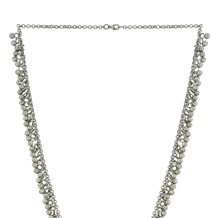 Teejh Iyana Silver Oxidised Ghungroo Necklace