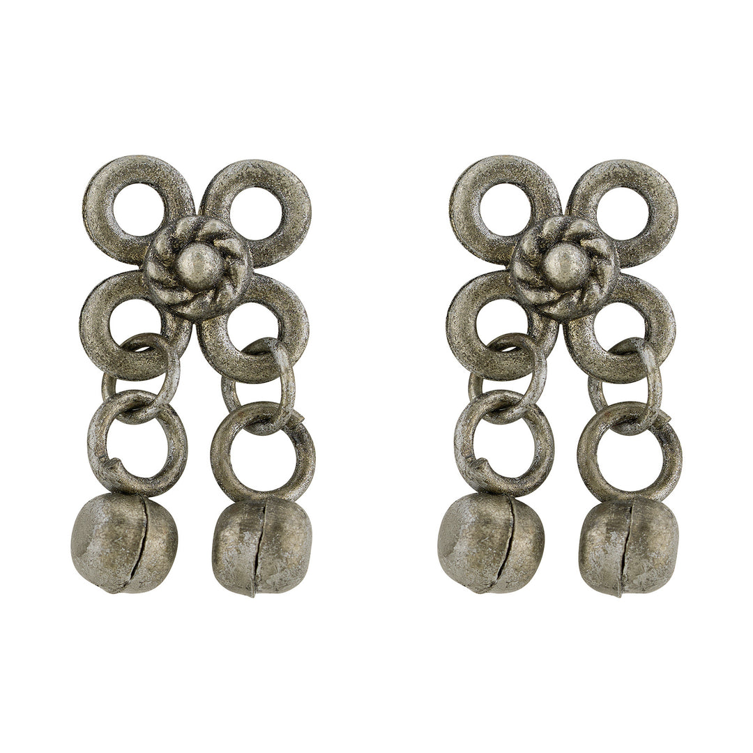 Teejh Charvya Silver Oxidised Ghungroo Necklace Set