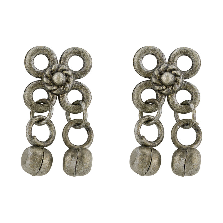 Teejh Charvya Silver Oxidised Ghungroo Necklace Set