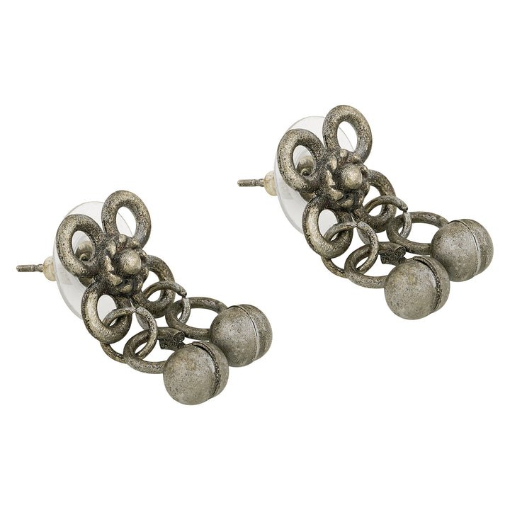 Teejh Charvya Silver Oxidised Ghungroo Necklace Set