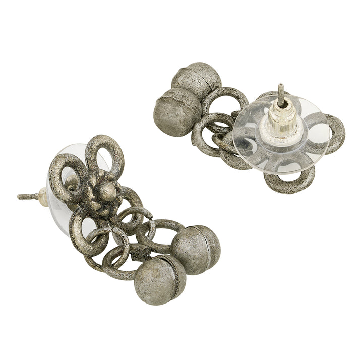 Teejh Charvya Silver Oxidised Ghungroo Necklace Set