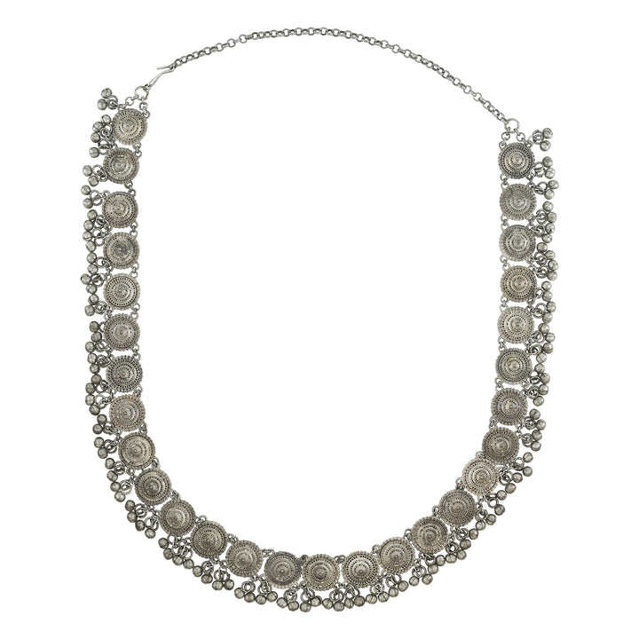 Teejh Iravya Silver Oxidised Ghungroo Kamarbandh