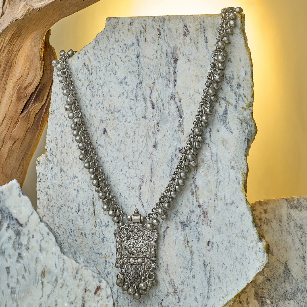 Teejh Oshira Silver Oxidised Necklace