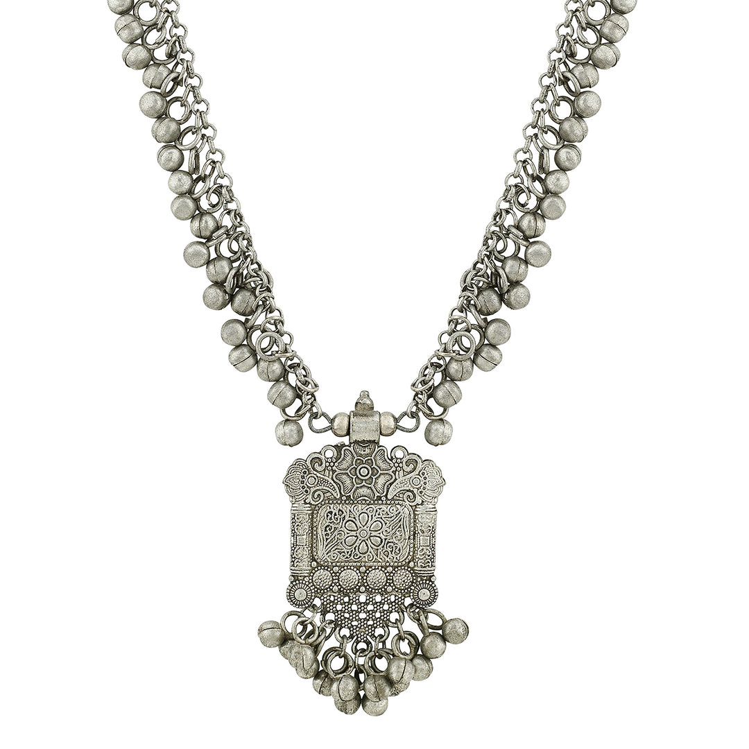 Teejh Oshira Silver Oxidised Necklace