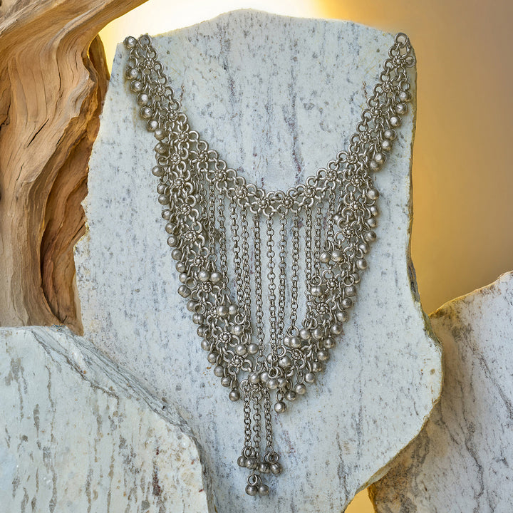 Teejh Aarvika Silver Oxidised Necklace