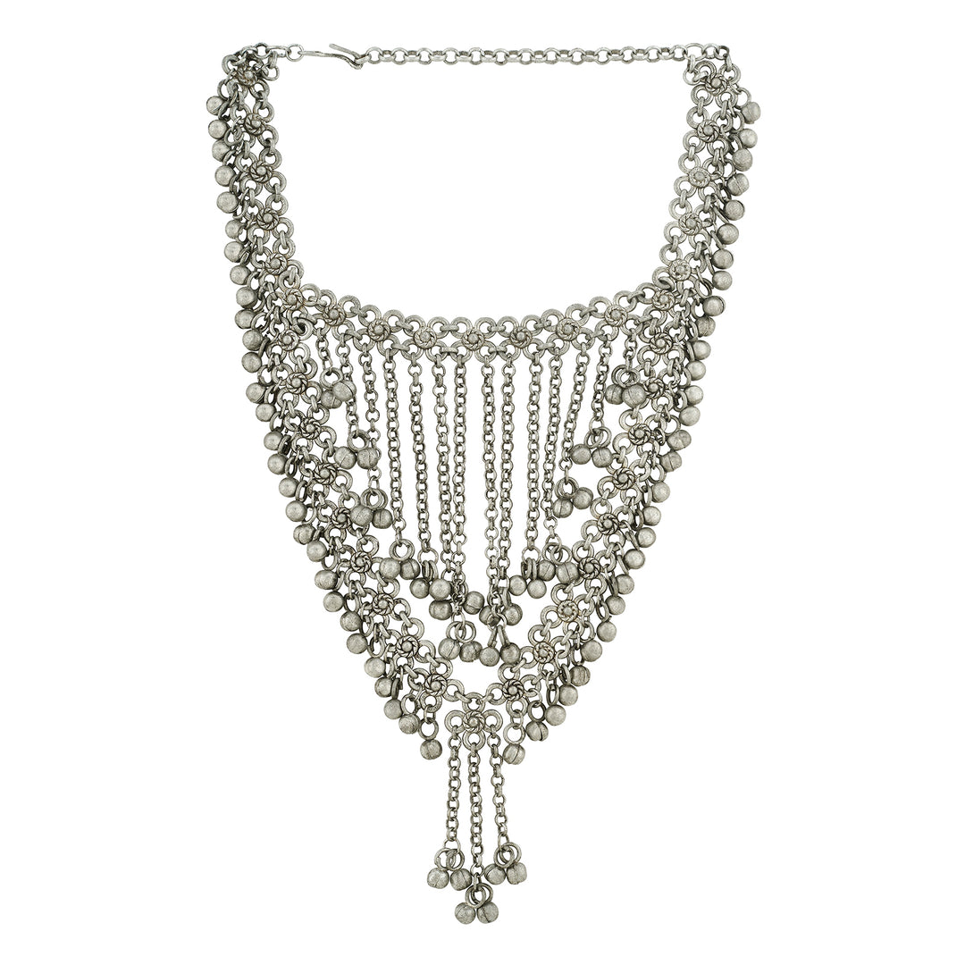 Teejh Aarvika Silver Oxidised Necklace
