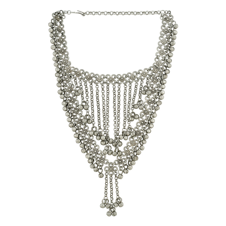 Teejh Aarvika Silver Oxidised Necklace