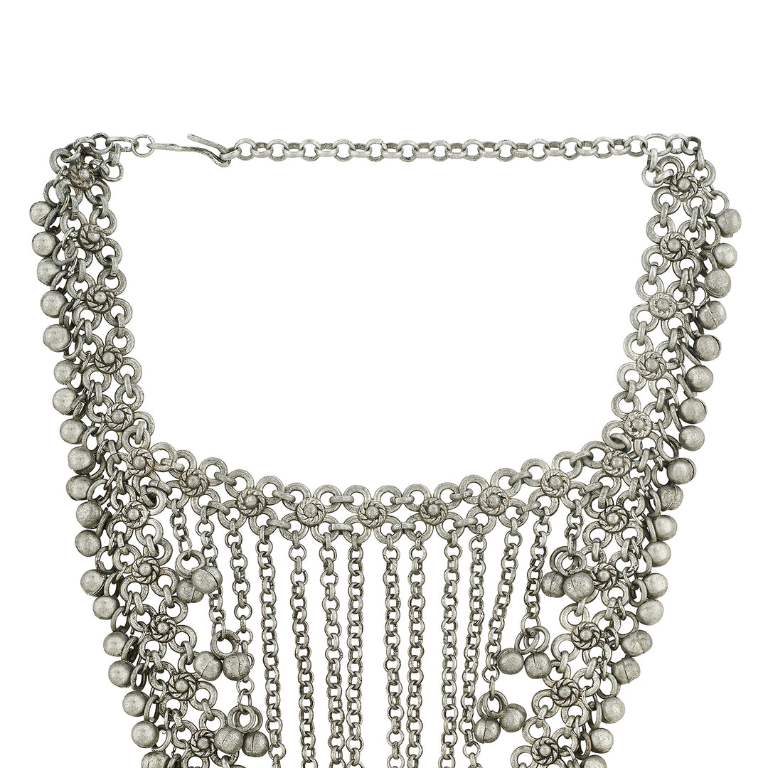 Teejh Aarvika Silver Oxidised Necklace