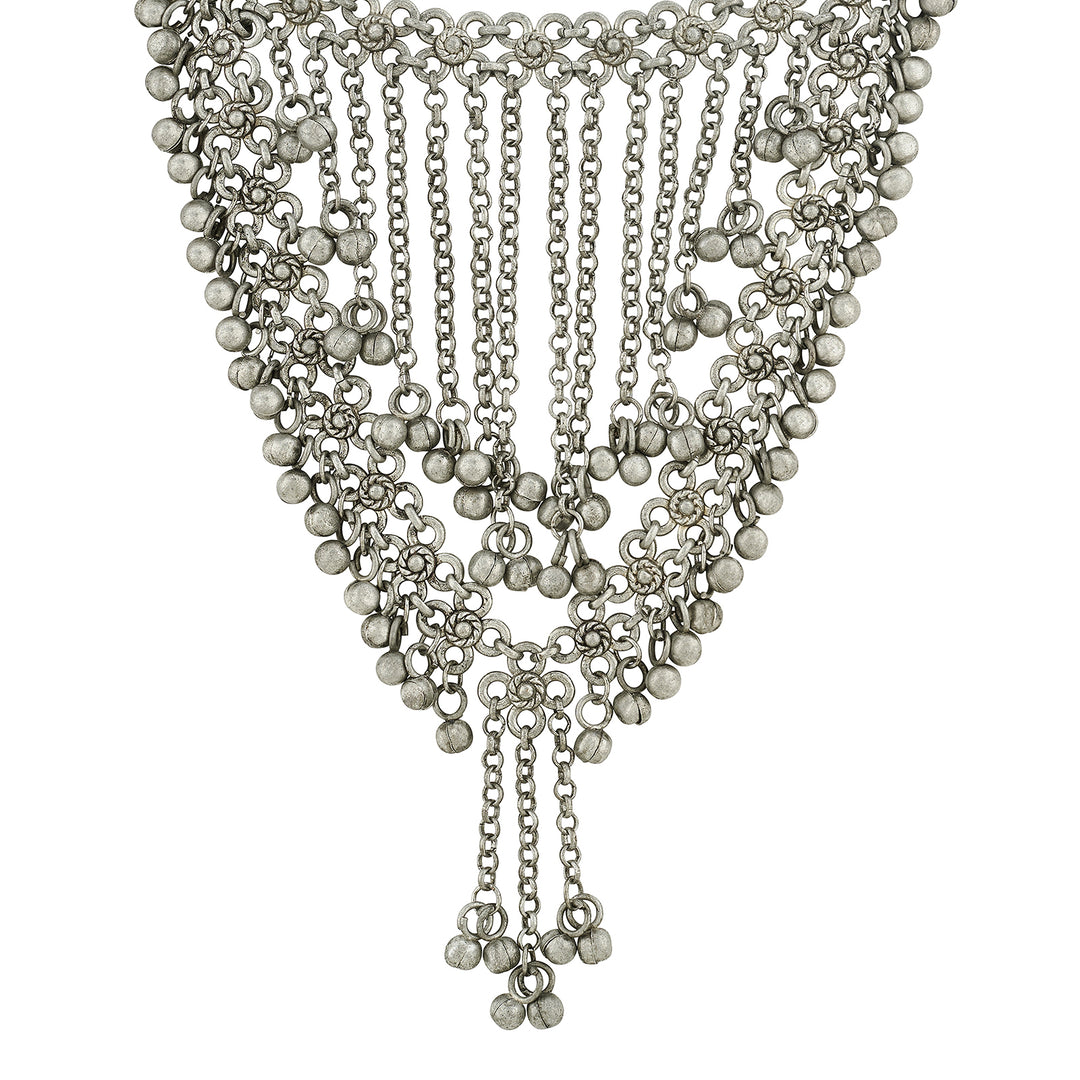 Teejh Aarvika Silver Oxidised Necklace