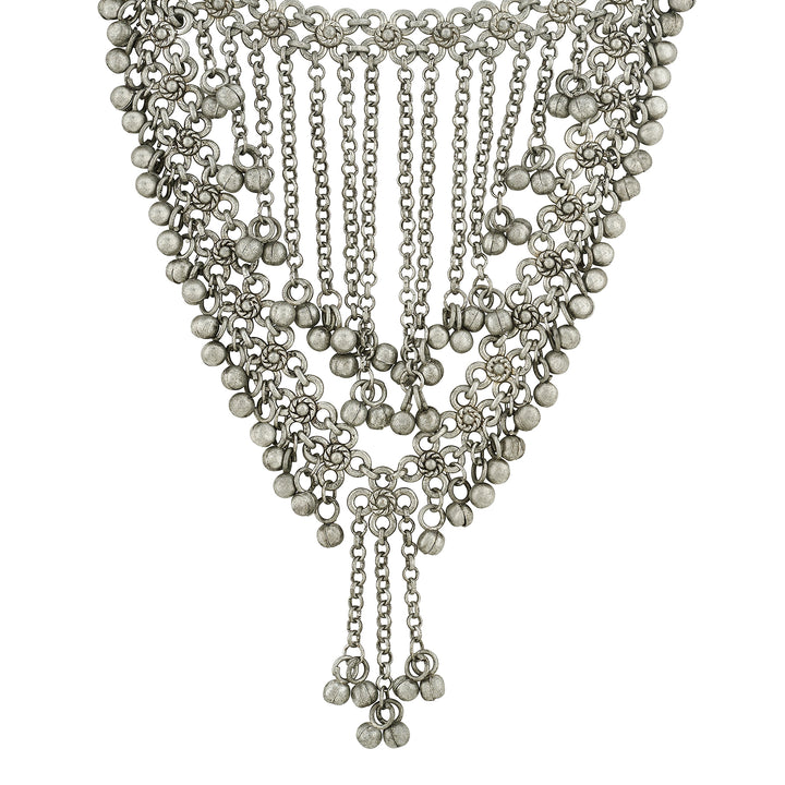 Teejh Aarvika Silver Oxidised Necklace