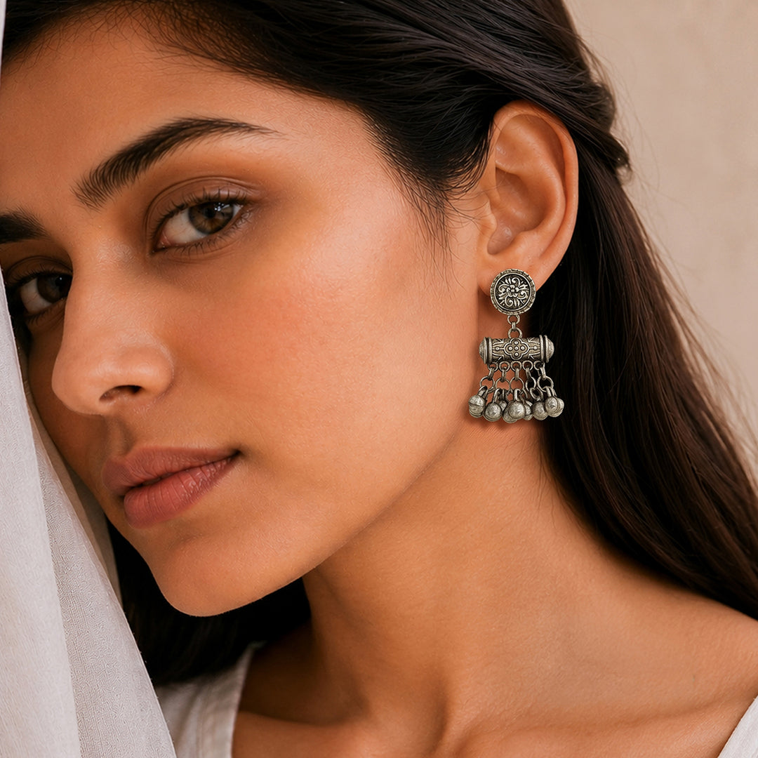 Teejh Yarini Silver Oxidised Earrings