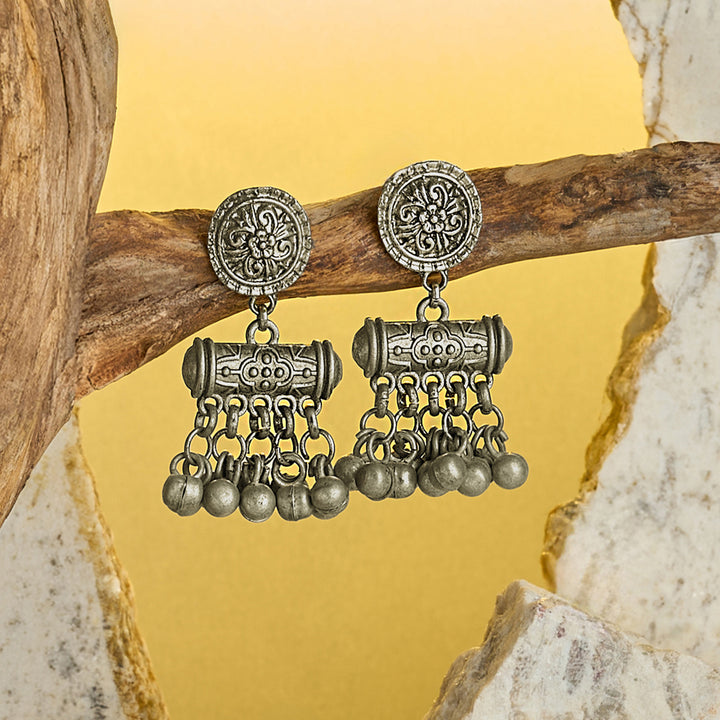 Teejh Yarini Silver Oxidised Earrings