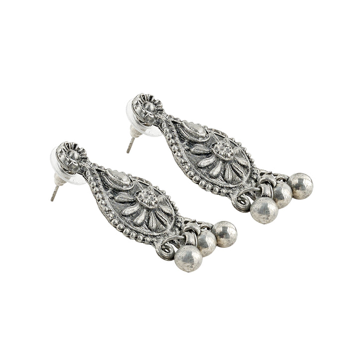 Teejh Wamiqa Silver Oxidised Long Necklace set