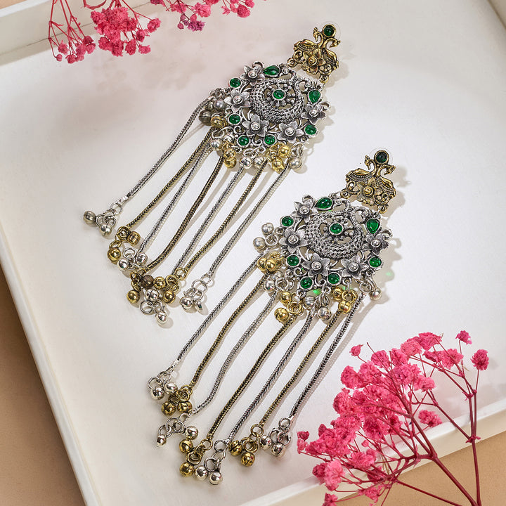 Teejh Sarash Dual Tone  Ghungroo Danglers