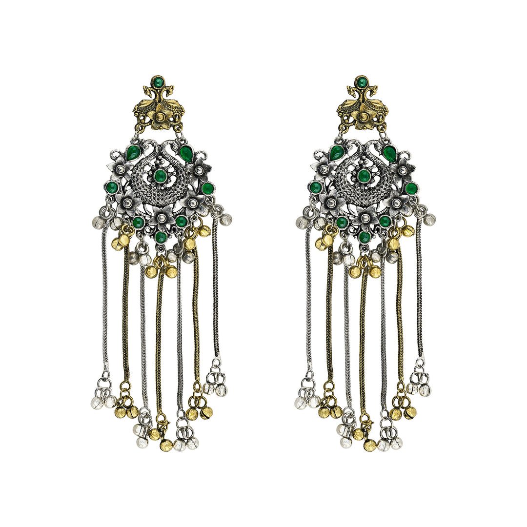 Teejh Sarash Dual Tone  Ghungroo Danglers