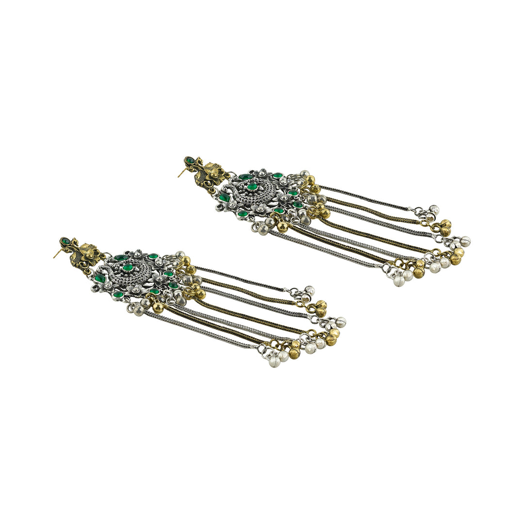 Teejh Sarash Dual Tone  Ghungroo Danglers