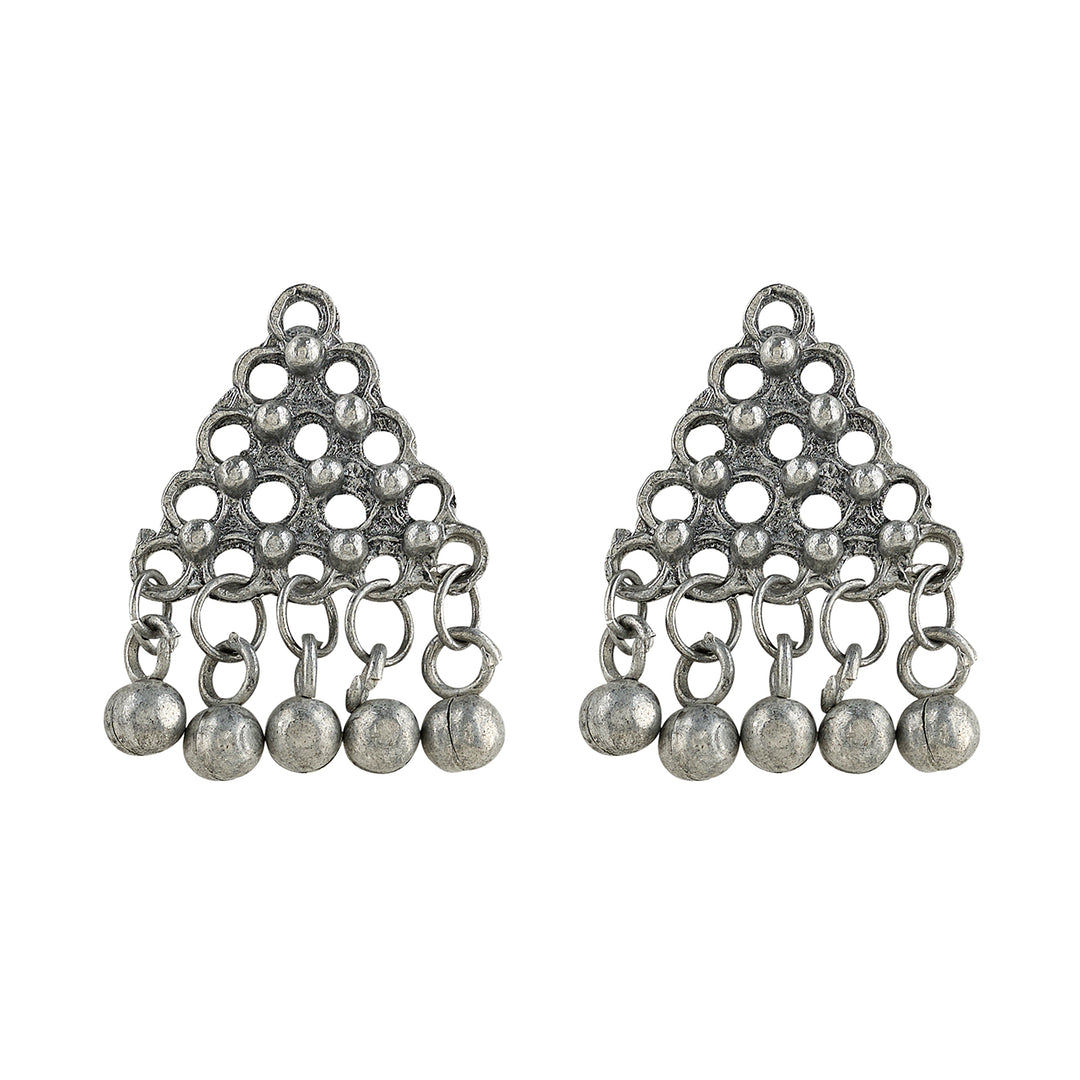 Teejh Taal Silver Oxidised Ghungroo Necklace Set