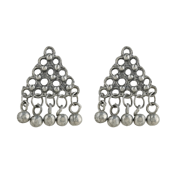 Teejh Taal Silver Oxidised Ghungroo Necklace Set