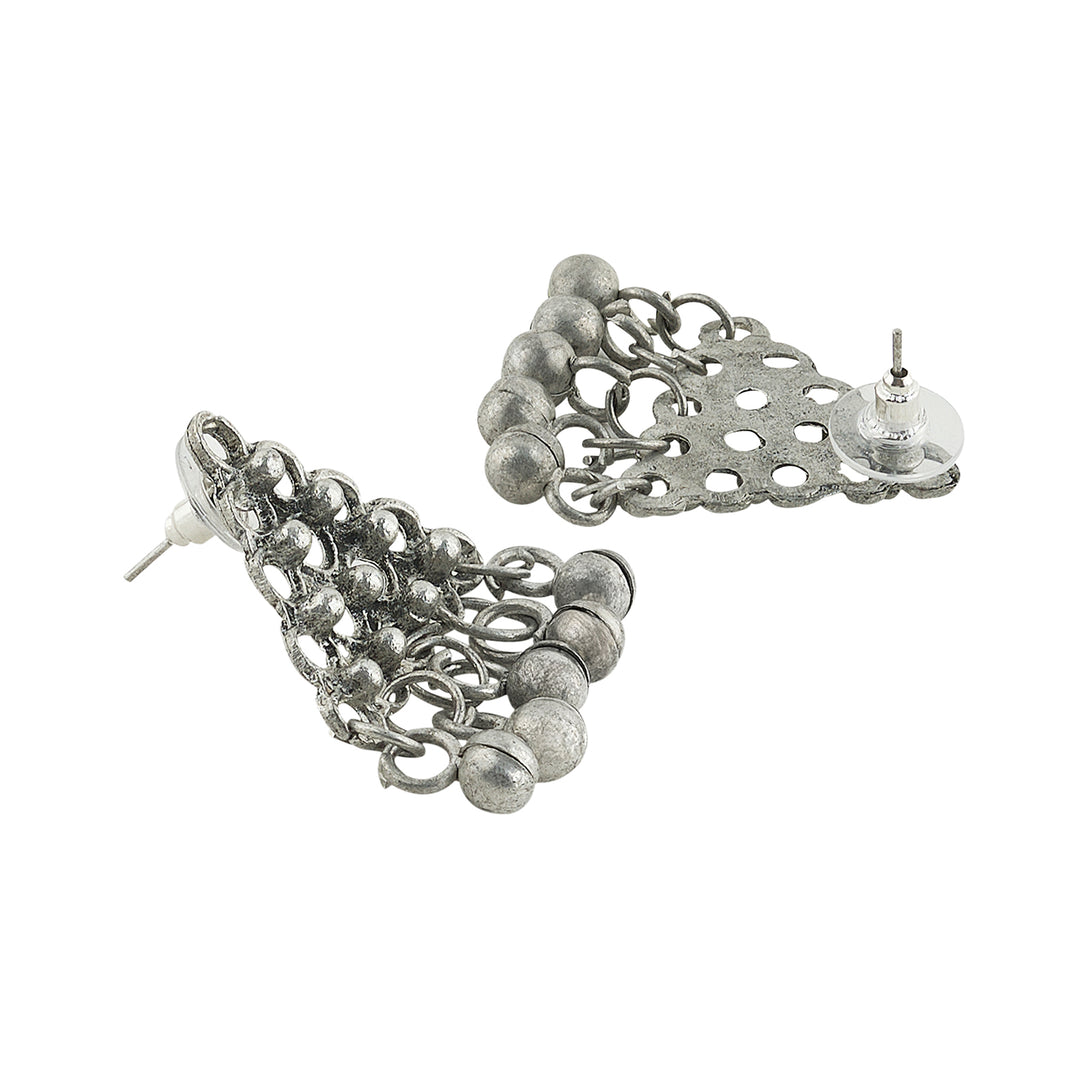 Teejh Taal Silver Oxidised Ghungroo Necklace Set