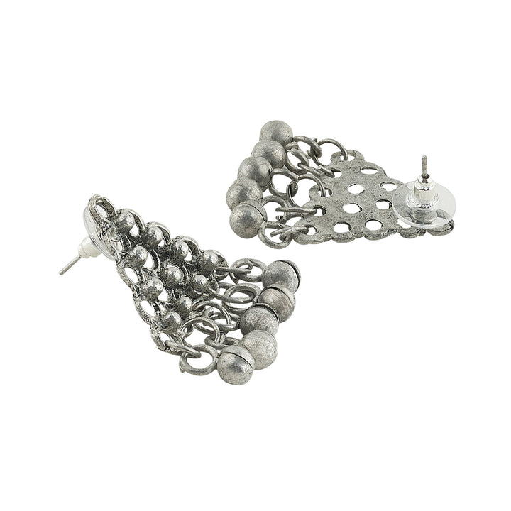 Teejh Taal Silver Oxidised Ghungroo Necklace Set