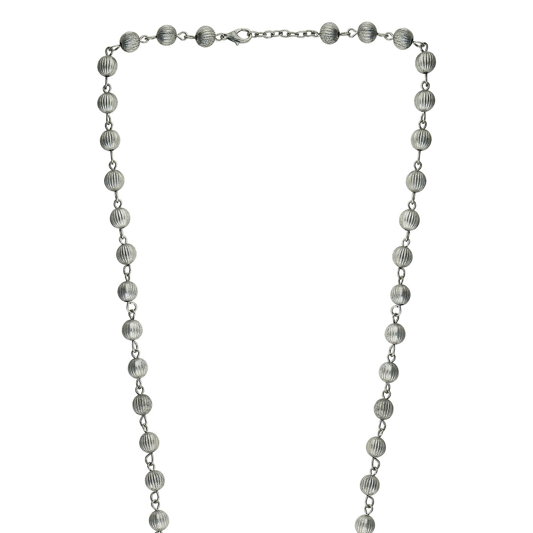 Teejh Ankah Silver Oxidised Necklace Set