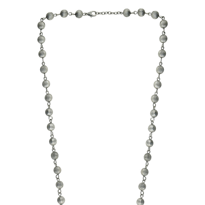 Teejh Ankah Silver Oxidised Necklace Set