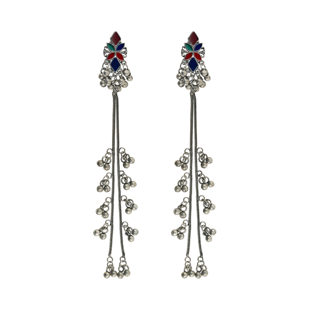 Teejh Chimer Silver Oxidised Danglers