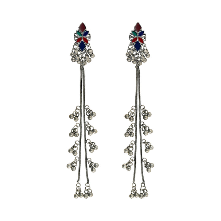 Teejh Chimer Silver Oxidised Danglers