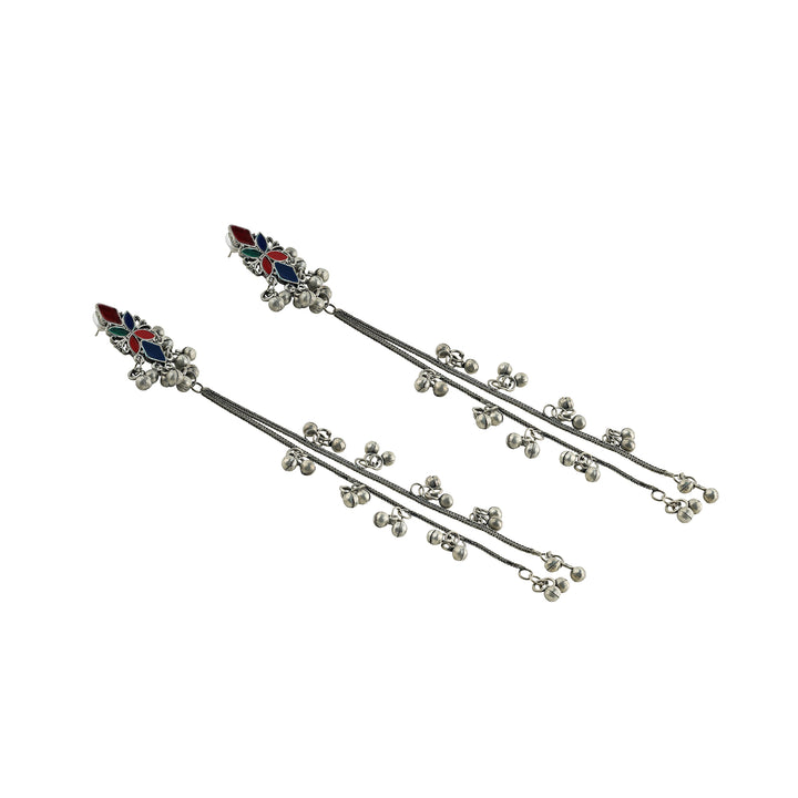 Teejh Chimer Silver Oxidised Danglers