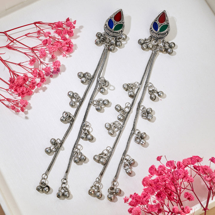 Teejh Taalika Silver Oxidised Danglers