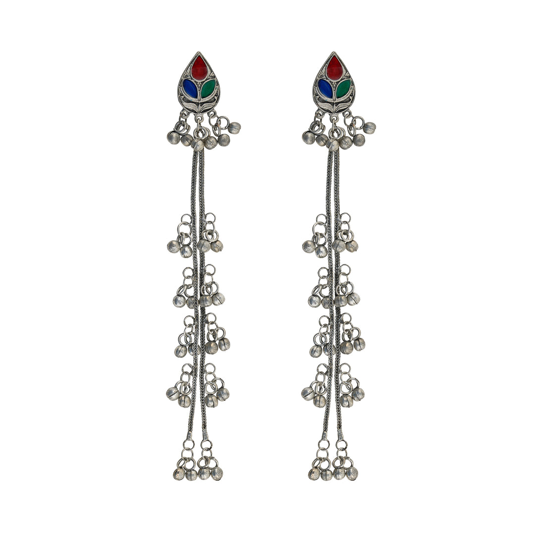 Teejh Taalika Silver Oxidised Danglers
