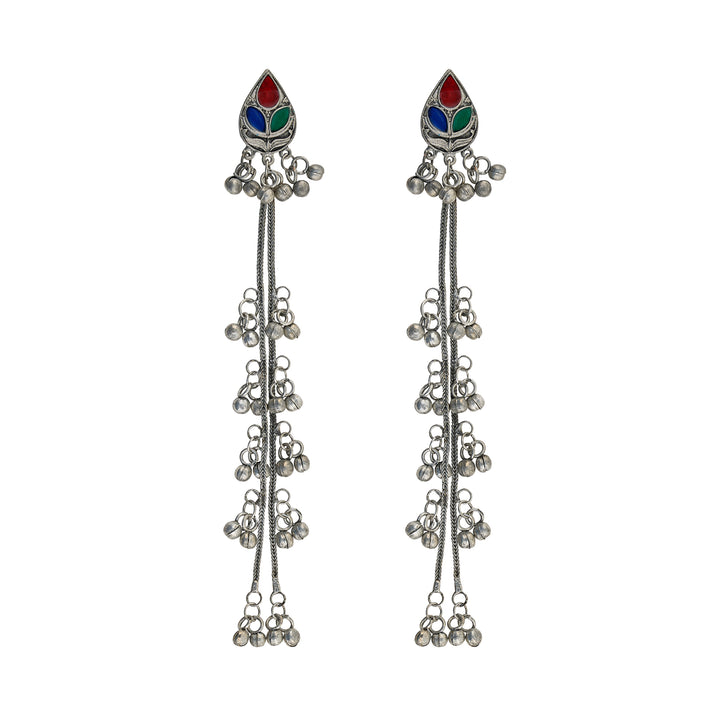 Teejh Taalika Silver Oxidised Danglers