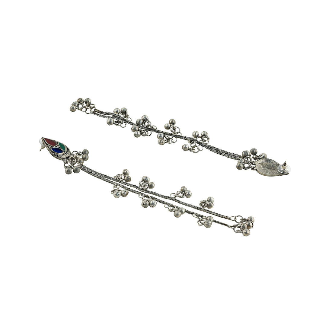 Teejh Taalika Silver Oxidised Danglers