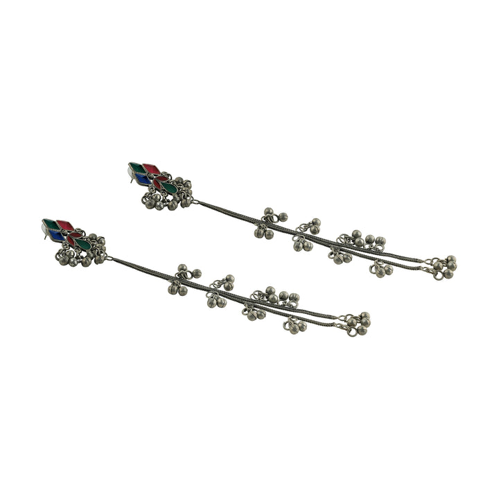 Teejh Noorie Silver Oxidised Danglers
